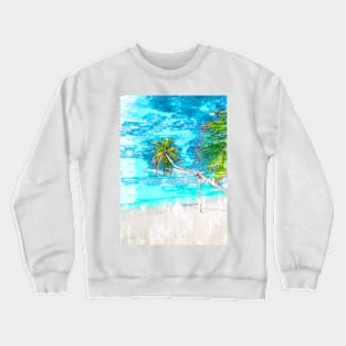 Tropical Sun and Sea Vibe Marker Sketch. Crewneck Sweatshirt